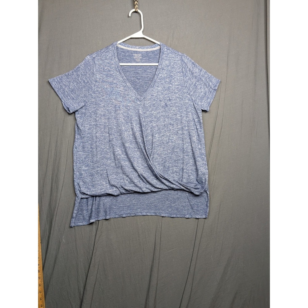 Calvin Klein Women's SZ XL Blue Twisted Botton Short Sleeve